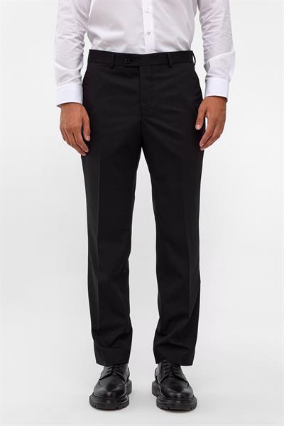 Siyah Regular Düz Pantolon