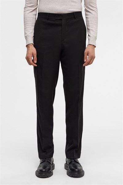 Siyah Regular Düz Pantolon