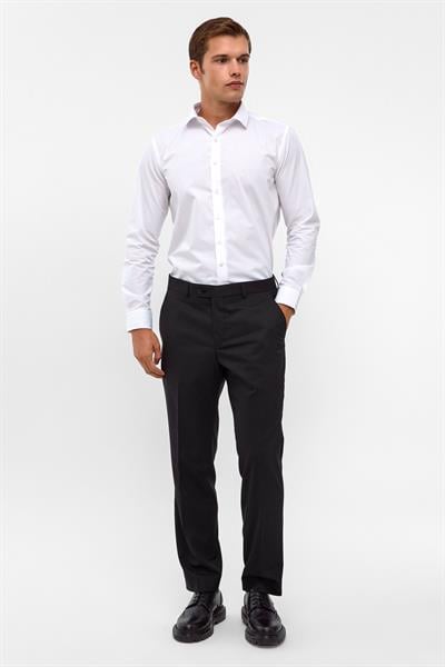 Siyah Regular Düz Pantolon