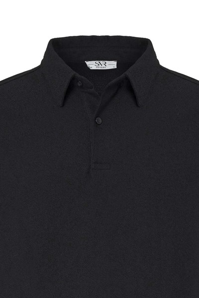 Siyah Regular Düz Polo Yaka Tişört