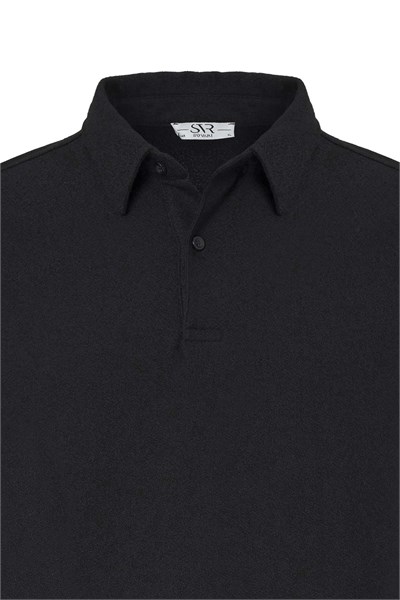 Siyah Regular Düz Polo Yaka Tişört