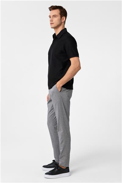 Siyah Regular Düz Polo Yaka Tişört
