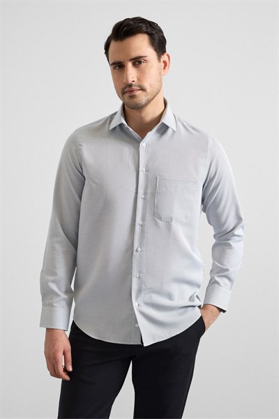 Siyah Regular Klasik Yaka Casual Gömlek