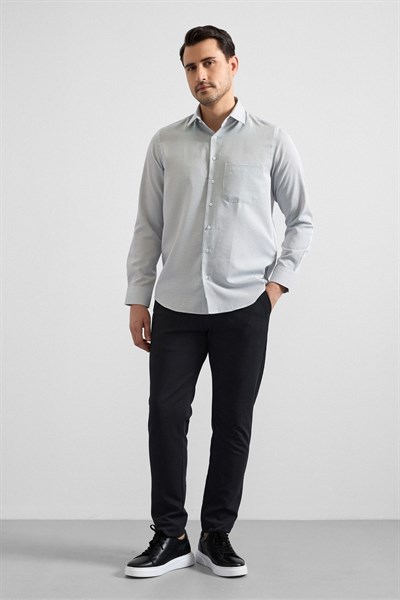 Siyah Regular Klasik Yaka Casual Gömlek