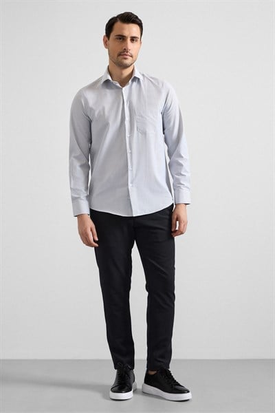 Siyah Regular Klasik Yaka Casual Gömlek