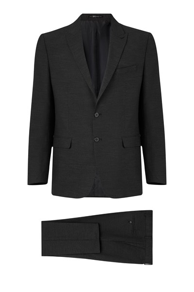 Siyah Regular Sivri Yaka 6 Drop Takım Elbise