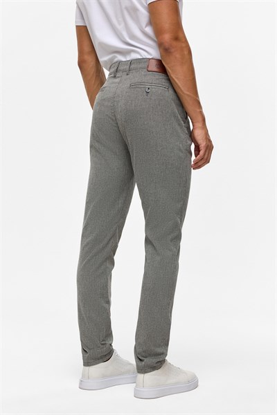 Siyah Slim Armürlü Kanvas Pantolon