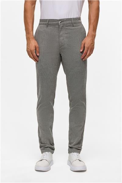 Siyah Slim Armürlü Kanvas Pantolon