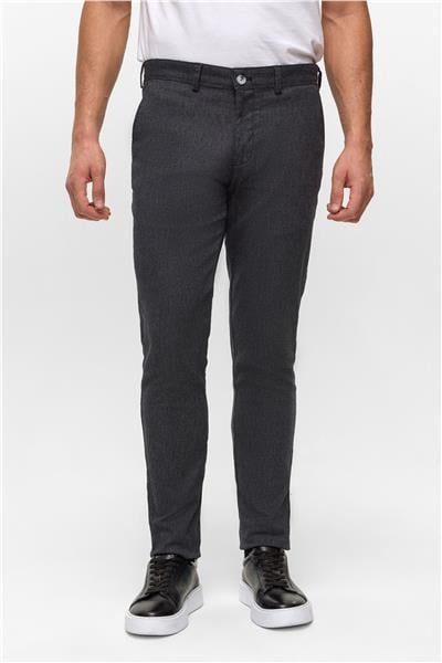 Siyah Slim Armürlü Pantolon