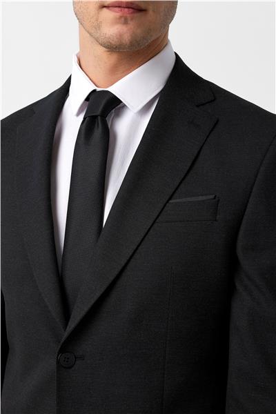 Siyah Slim Fit Desenli Mono Yaka 6 Drop Klasik Takım Elbise