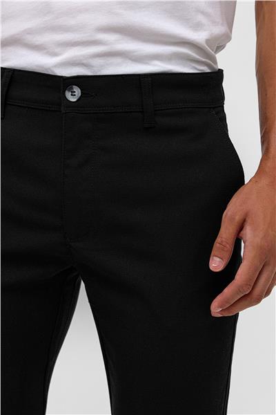 Siyah Slim Desenli Pantolon