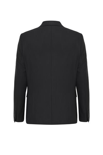 Siyah Slim Fit Desenli Sivri Yaka 6 Drop Klasik Takım Elbise