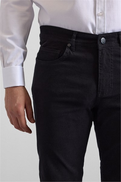 Siyah Slim Düz Casual Pantolon