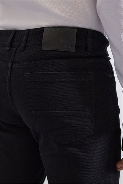 Siyah Slim Düz Casual Pantolon