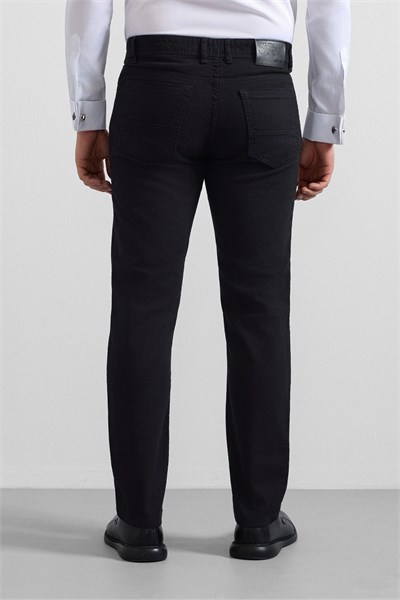 Siyah Slim Düz Casual Pantolon