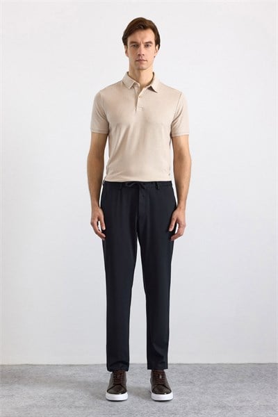 Siyah Slim Düz Jogger Pantolon