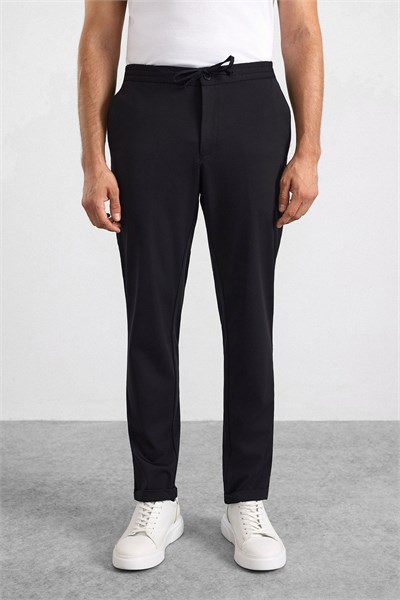 Siyah Slim Düz Jogger Pantolon