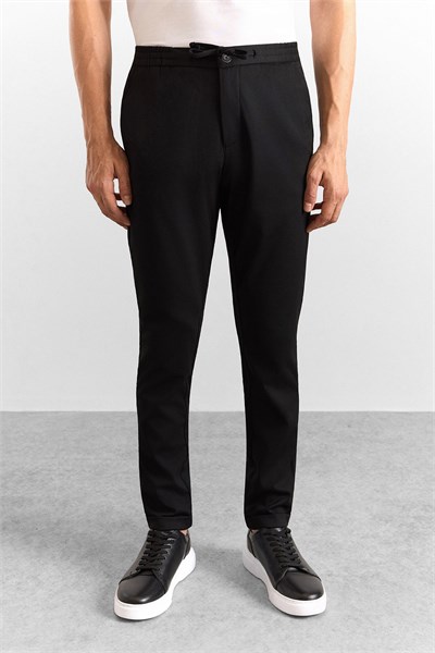 Siyah Slim Düz Jogger Pantolon