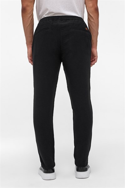 Siyah Slim Düz Jogger Pantolon