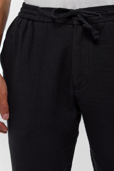 Siyah Slim Düz Jogger Pantolon