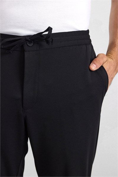 Siyah Slim Düz Jogger Pantolon