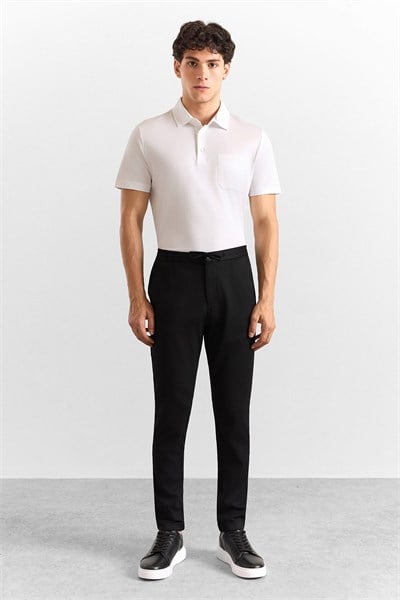 Siyah Slim Düz Jogger Pantolon