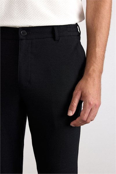 Siyah Slim Düz Jogger Pantolon
