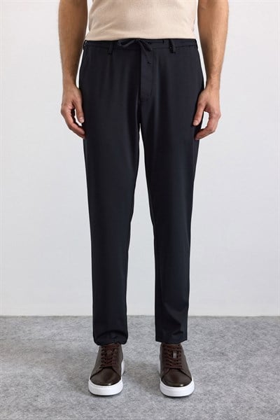 Siyah Slim Düz Jogger Pantolon