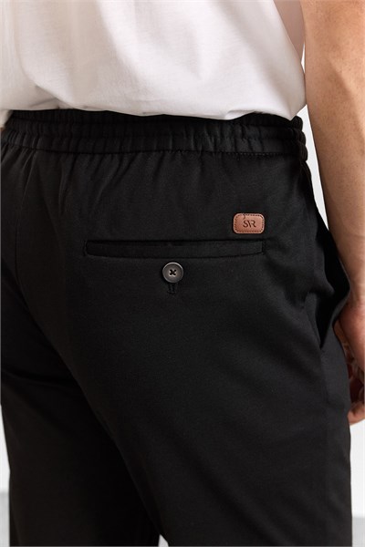 Siyah Slim Düz Jogger Pantolon