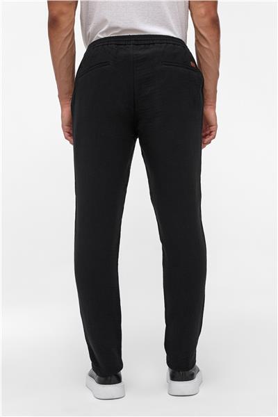 Siyah Slim Düz Jogger Pantolon