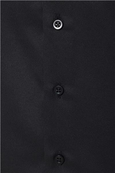 Siyah Slim Fit Düz Klasik Yaka Gömlek