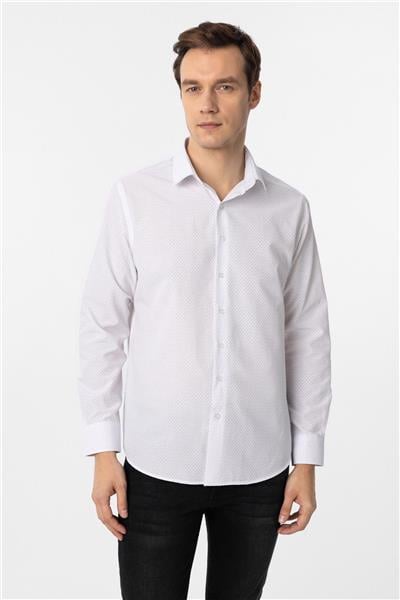 Siyah Slim Fit Düz Klasik Yaka Gömlek