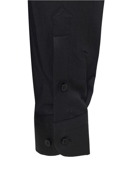 Siyah Slim Fit Düz Klasik Yaka Gömlek