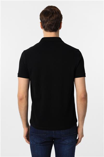 Siyah Slim Fit Düz Polo Yaka Tişört
