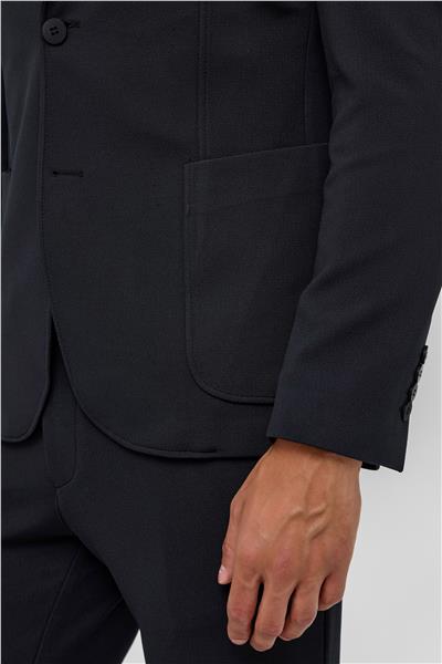 Siyah Slim Fit Düz 6 Drop Spor Takım Elbise