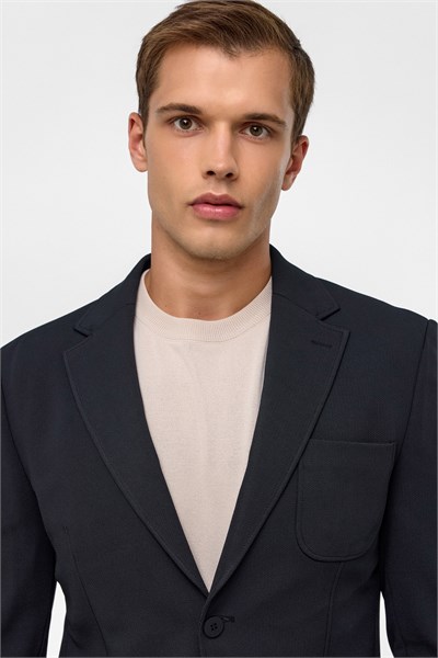 Siyah Slim Fit Düz 6 Drop Spor Takım Elbise