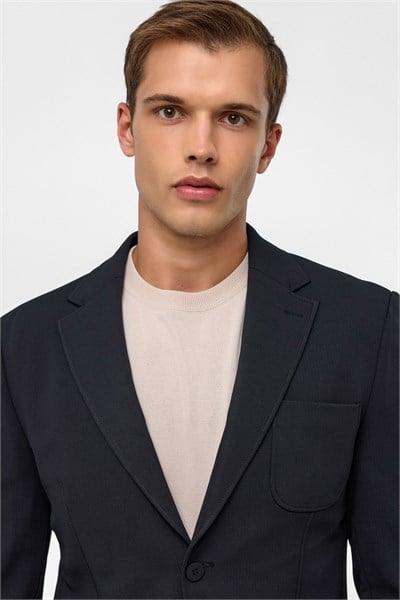 Siyah Slim Fit Düz 6 Drop Spor Takım Elbise