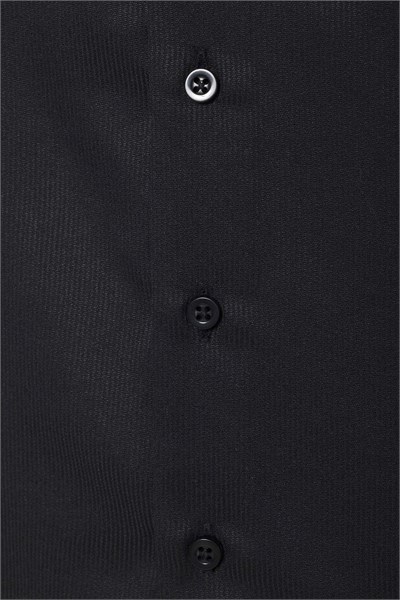 Siyah Slim Fit Düz Klasik Yaka Gömlek