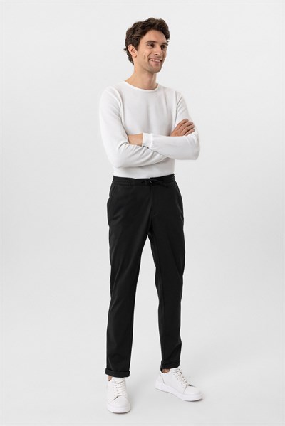 Siyah Slim Fit Jogger Pantolon
