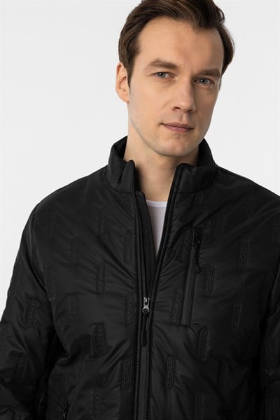 Siyah Slim Kapitone Mont