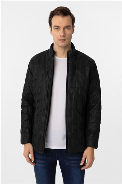 Siyah Slim Kapitone Mont