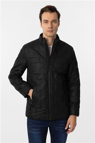 Siyah Slim Kapitone Mont