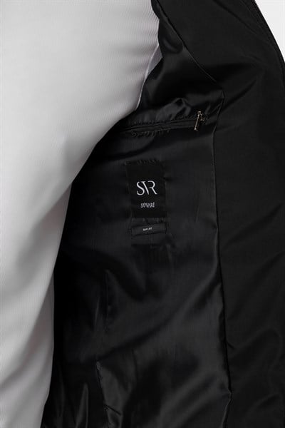 Siyah Slim Kapitone Mont