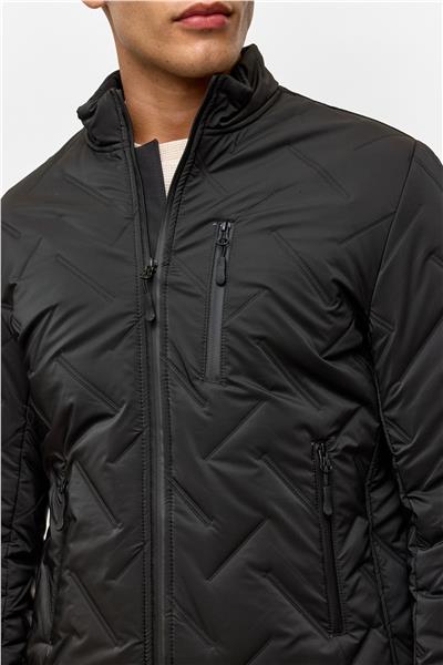 Siyah Slim Kapitone Mont