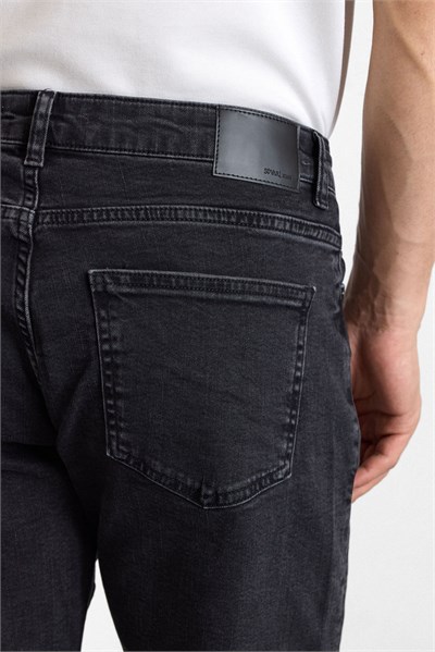 Siyah Slim Normal Bel Denim Pantolon