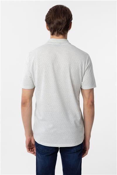 Su Yeşili Regular Armürlü Polo Yaka Tişört