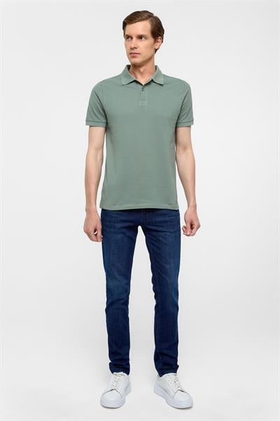 Su Yeşili Slim Düz Polo Yaka Tişört