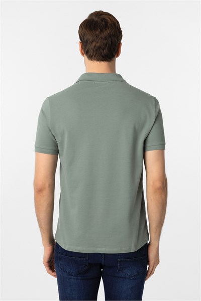 Su Yeşili Slim Fit Düz Polo Yaka Tişört