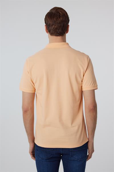 Sütlü Kahve Regular Armürlü Polo Yaka Tişört