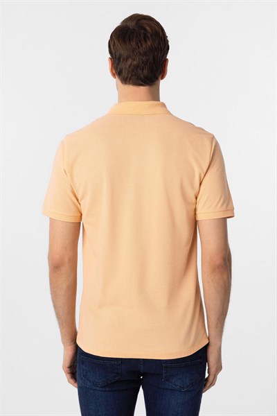 Sütlü Kahve Regular Armürlü Polo Yaka Tişört